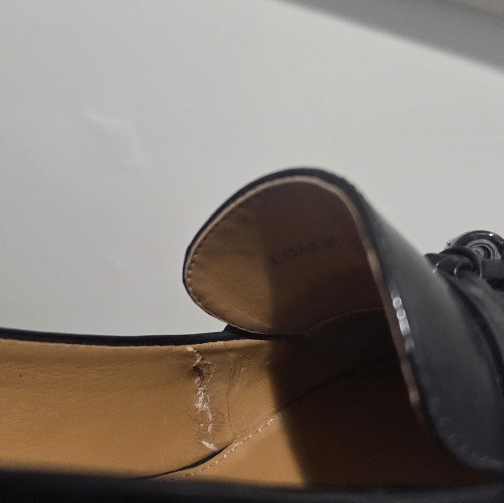 Coach Black Tassel Women's Heeled Loafers - Picture 10 of 10